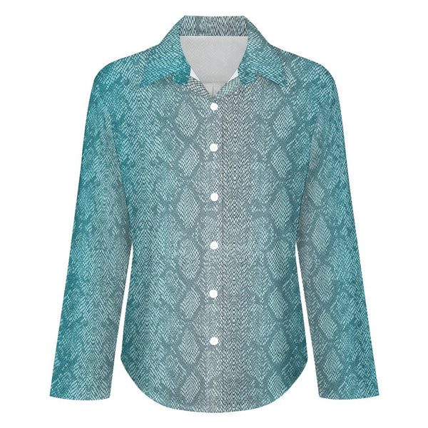 Long Sleeve Blouse (B648) Cropped hem shirt