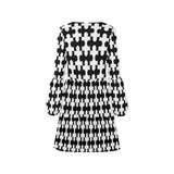 bw puzzle pieces alt3 V-Neck Loose Fit Dress (Model D62)