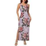 Sleeveless Bodycon Side Slit Long Dress Split cheongsam