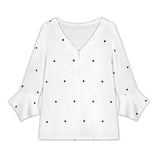 Women&#039;s V-Neck Petal Sleeve Blouse Petal sleeve top