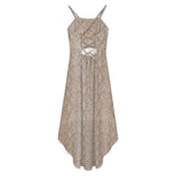 Women&#039;s High-Low Spaghetti Strap Dress Tailcoat skirt