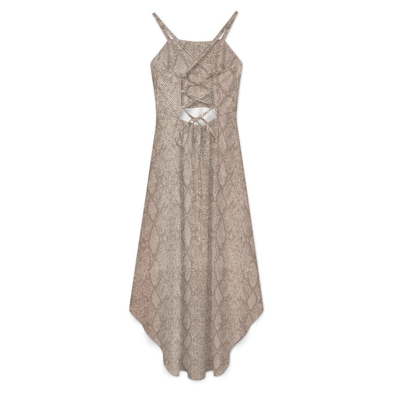 Women&#039;s High-Low Spaghetti Strap Dress Tailcoat skirt