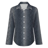 Long Sleeve Blouse (B648) Cropped hem shirt