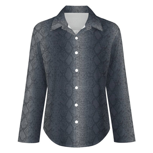 Long Sleeve Blouse (B648) Cropped hem shirt