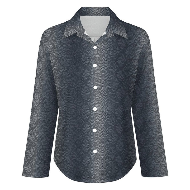 Long Sleeve Blouse (B648) Cropped hem shirt