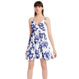 Spaghetti Strap Sleeveless Falred Hem Short Dress
