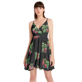 Spaghetti Strap Sleeveless Falred Hem Short Dress