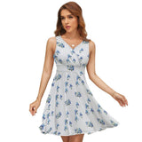 V-Neck Sleeveless Dress (NZ022)  Frocks