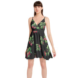 Spaghetti Strap Sleeveless Falred Hem Short Dress