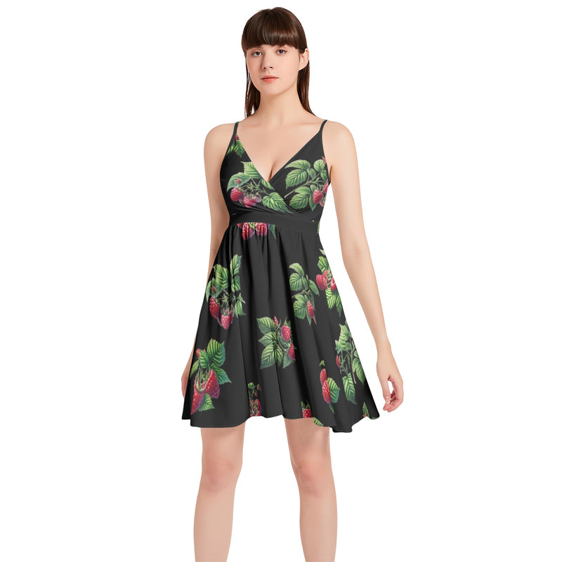 Spaghetti Strap Sleeveless Falred Hem Short Dress