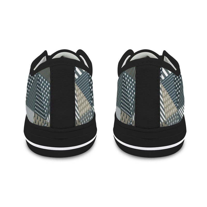 xmas split tone patchwork print Seattle Low Top Women's Shoes (Model 1013-6)