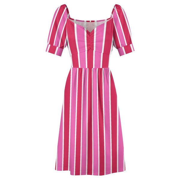 Sweetheart Neck Puff Sleeve Mini Dress (B271) Dress