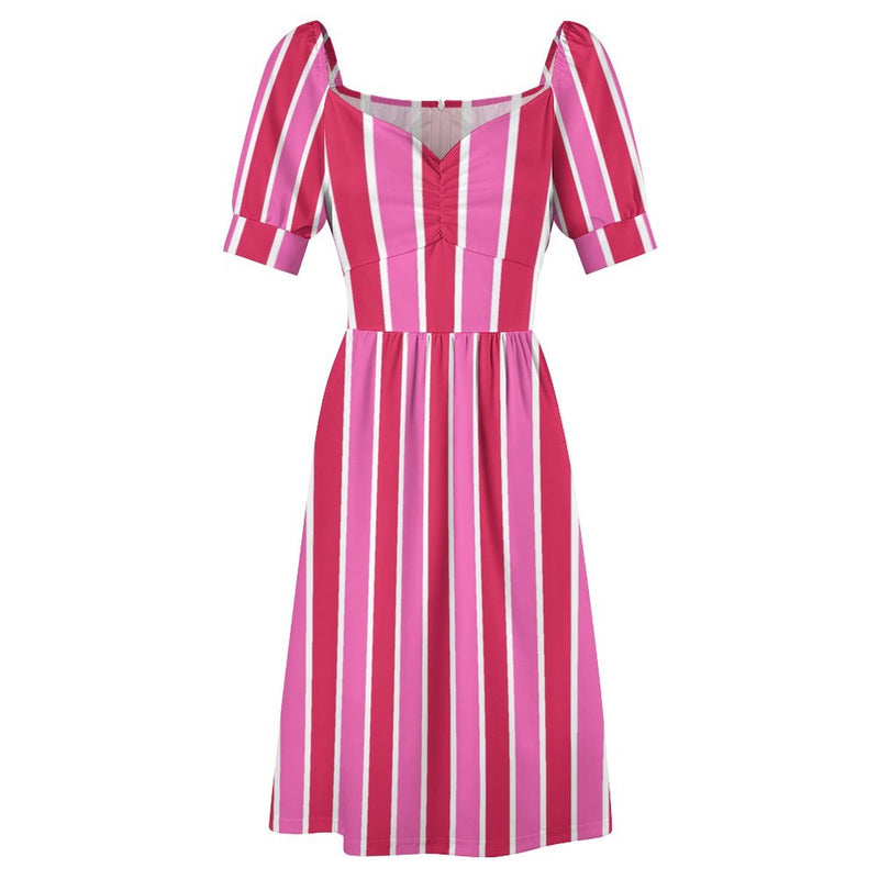 Sweetheart Neck Puff Sleeve Mini Dress (B271) Dress