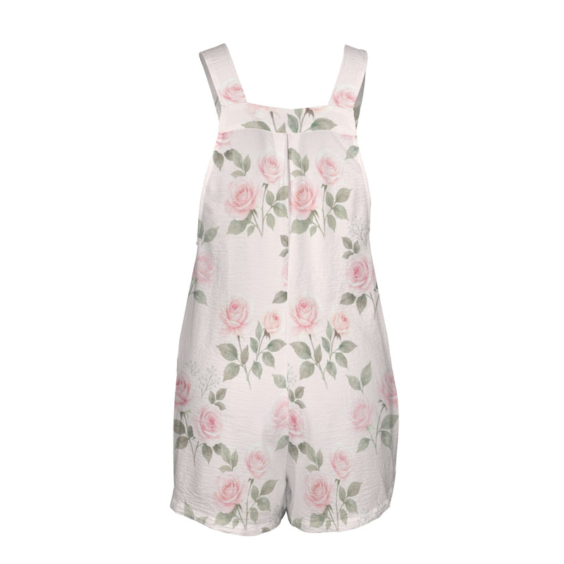 Sweet Rose Women's Pocket Bib Short Romper