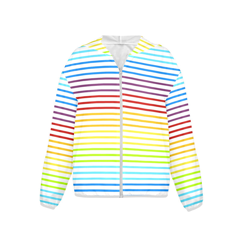3bg spectrum front Women's Lightweight Sun Protection Hoodie (Model H62)