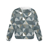 xmas split tone patchwork print Women's Lightweight Sun Protection Hoodie (Model H62)