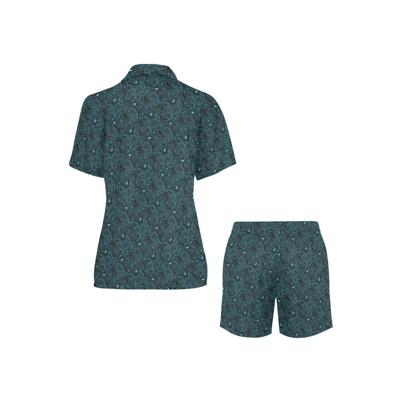 Paisley Women's V-Neck Short Pajama Set