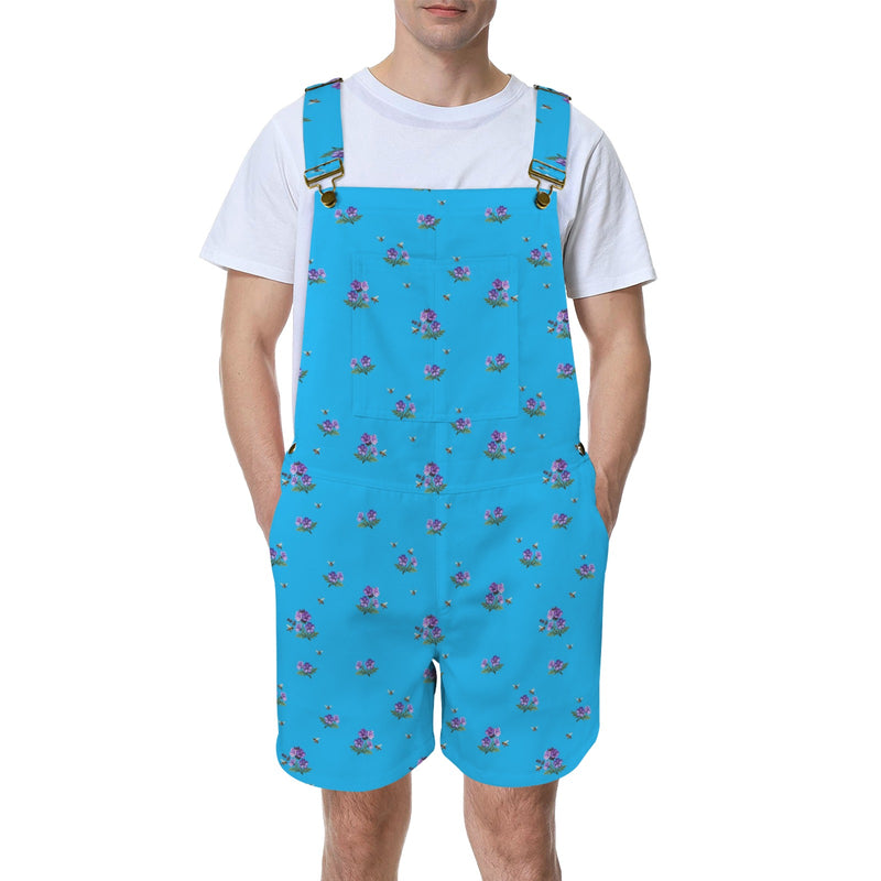 apiary blue print 5 Unisex Shorts Suspender Jumpsuit (Model L78)