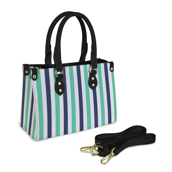 striped print 15A PU Leather Handbag-Small (Model 1747)