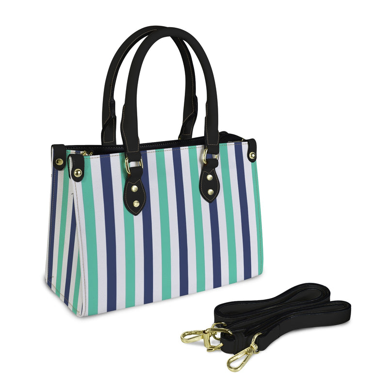 striped print 15A PU Leather Handbag-Small (Model 1747)