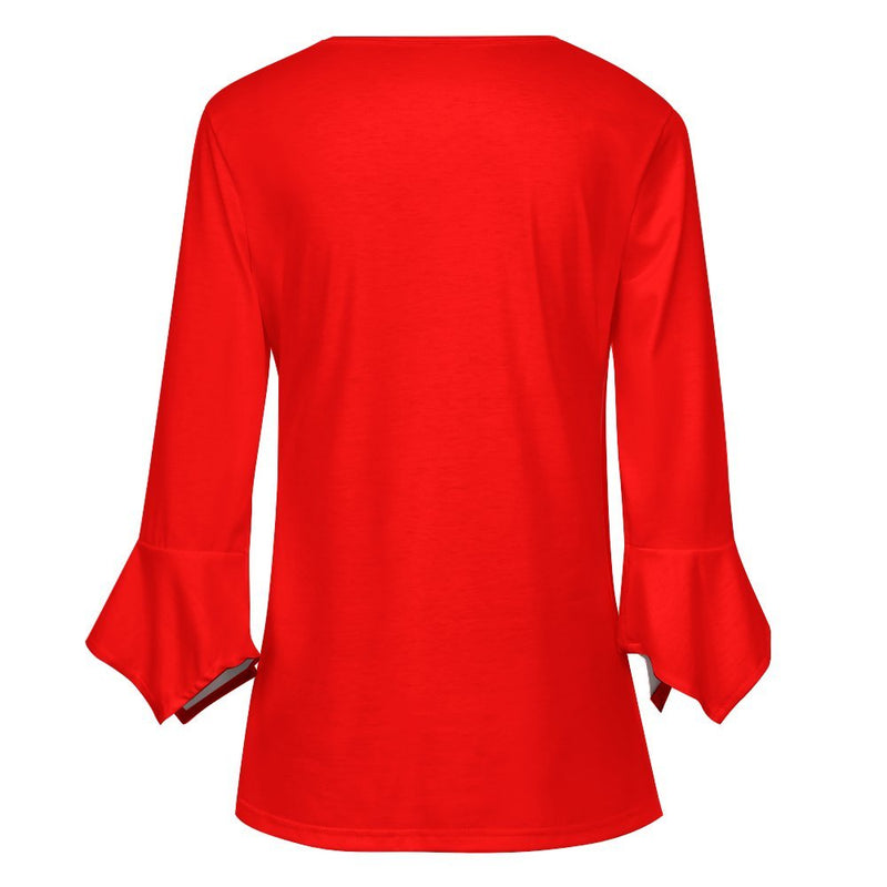 Women&#039;s Ruffled Petal Sleeve Top Women's ruffled petal sleeve top