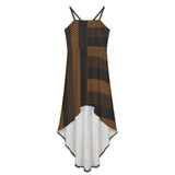 Women&#039;s High-Low Spaghetti Strap Dress Tailcoat skirt