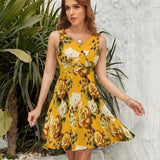V-Neck Sleeveless Dress (NZ022)  Frocks