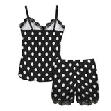 bw polka dot 10 Women's Lace Camisole Pajama Set