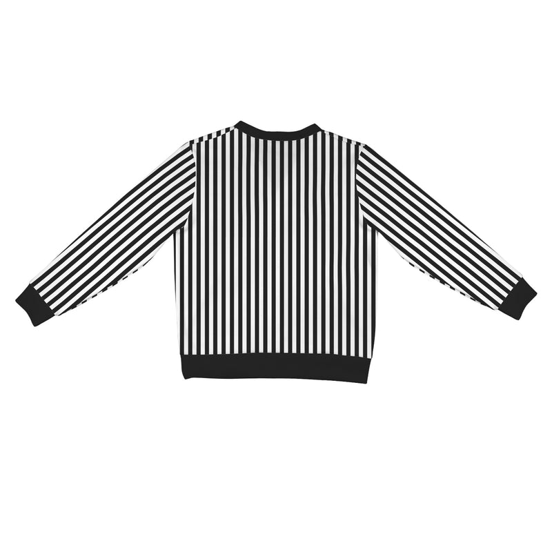 striped bw Women's Ribbed Cardigan (Model H73)