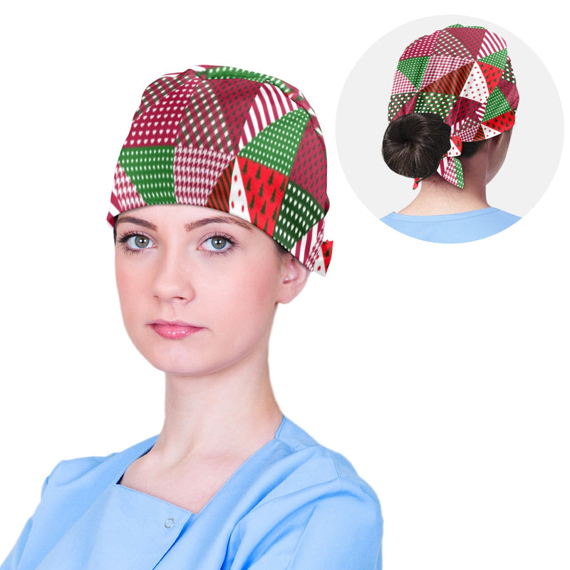 scrub xmas print Scrub Cap
