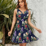 V-Neck Sleeveless Dress (NZ022)  Frocks