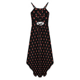 Women&#039;s High-Low Spaghetti Strap Dress Tailcoat skirt