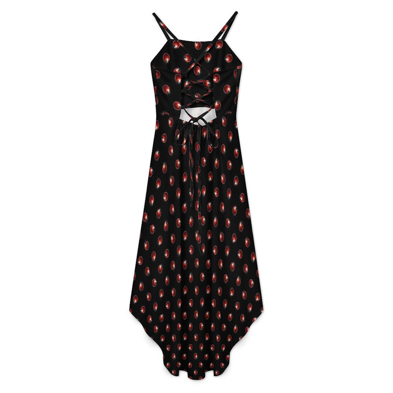 Women&#039;s High-Low Spaghetti Strap Dress Tailcoat skirt