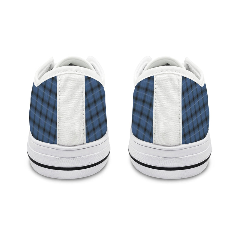blue plaid print 4A Seattle Low Top Men's Shoes (Model 1013-6)