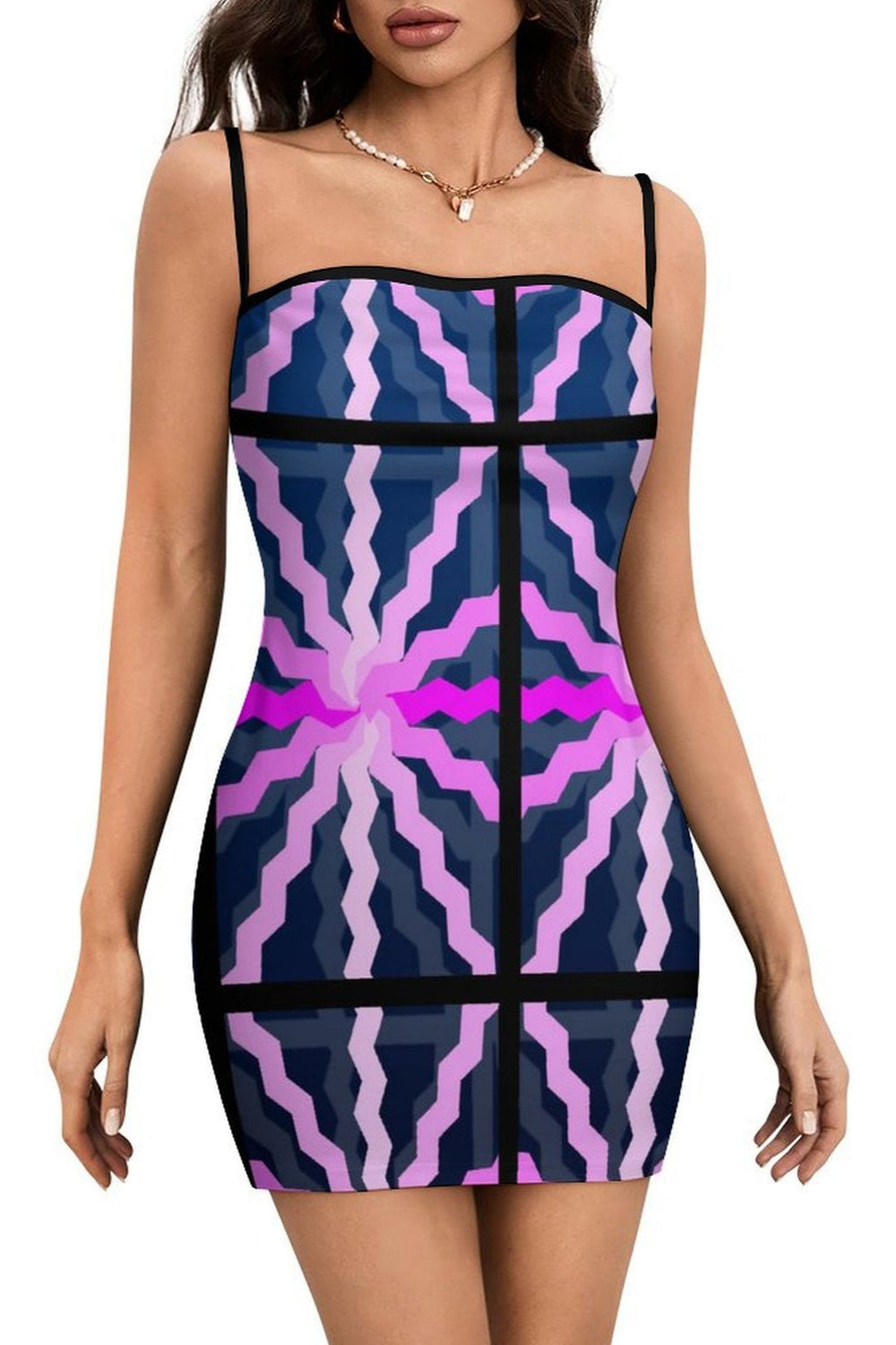 Neon Pulse Bodycon Cami Dress White / S Neon Pulse Bodycon Cami Dress White / S
