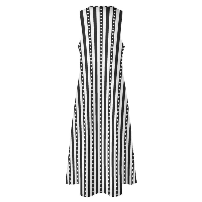 Hearts Aligned Striped Sleeveless Long Dress