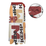 rust solid print 2A Women's Long Knot Side Cover Up