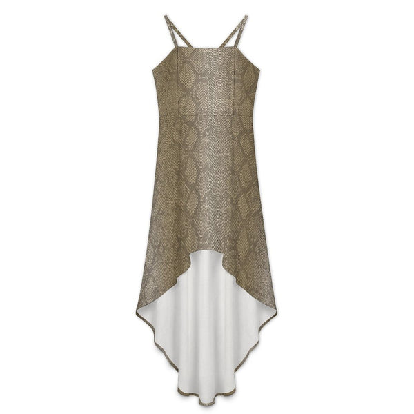 Women&#039;s High-Low Spaghetti Strap Dress Tailcoat skirt