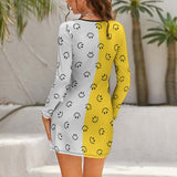 Smiley Face Hollow Slim-Fit Dress Slim dress with hollow waist