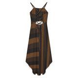 Women&#039;s High-Low Spaghetti Strap Dress Tailcoat skirt