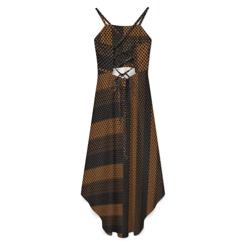 Women&#039;s High-Low Spaghetti Strap Dress Tailcoat skirt