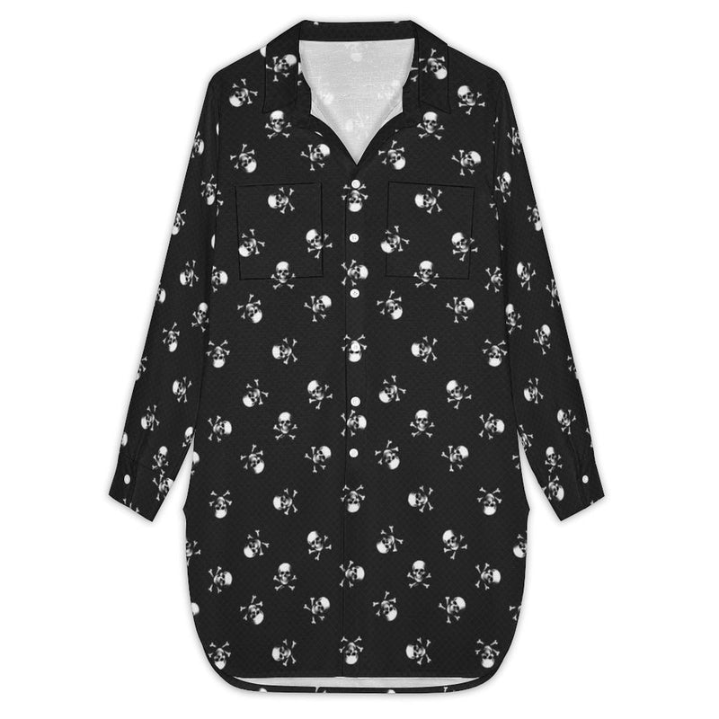 Polka Dot Button Up Shirt Dress