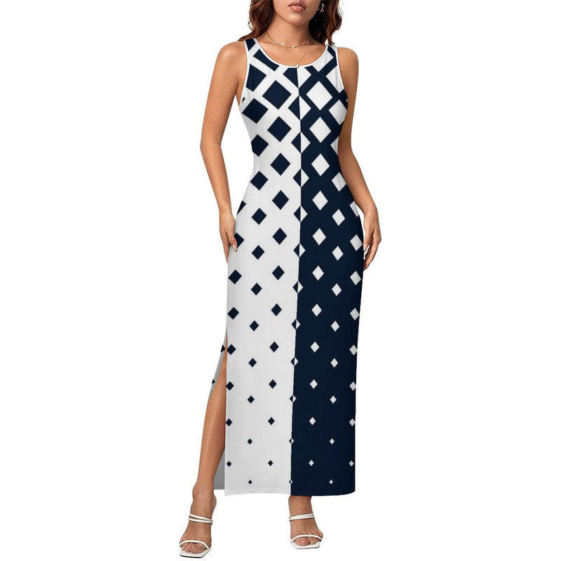 Sleeveless Bodycon Side Slit Long Dress Split cheongsam