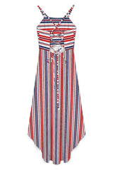 Americana High-Low Spaghetti Strap Dress