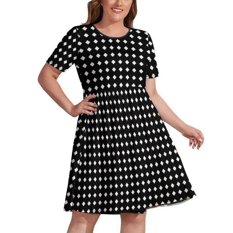 Short-Sleeve Swing Dress with Pockets (NZ034) dress