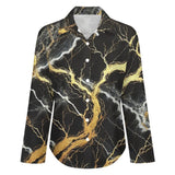 Long Sleeve Blouse (B648) Cropped hem shirt