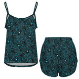 Paisley Women's Iace Silk Spaghetti Strap Shorts Pajama Set