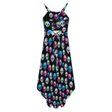 Women&#039;s High-Low Spaghetti Strap Dress Tailcoat skirt