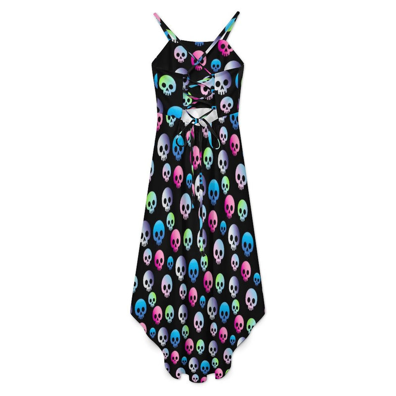 Women&#039;s High-Low Spaghetti Strap Dress Tailcoat skirt