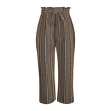 tribal print 2A Strappy Elastic Waist Wide Leg Pants with Pockets
